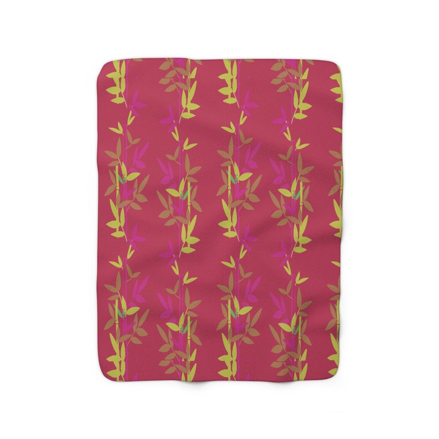 Miniaday Designs Red Bamboo Sherpa Fleece Blanket - Miniaday Designs, LLC.