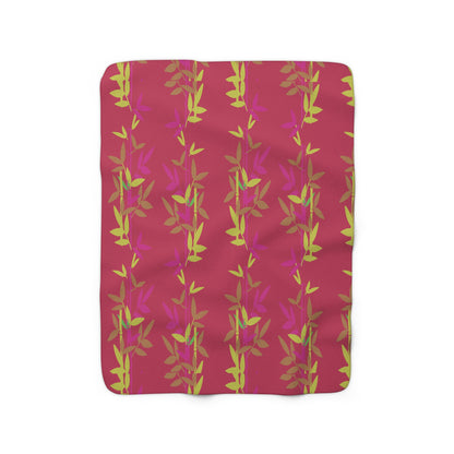 Miniaday Designs Red Bamboo Sherpa Fleece Blanket - Miniaday Designs, LLC.