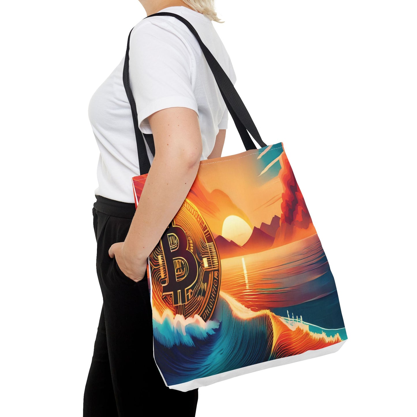 Ride the Wave with Bitcoin Tote Bag (AOP)