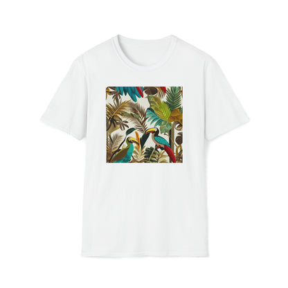 Miniaday Designs Tropical Toucan Multicolor Unisex Softstyle T-Shirt