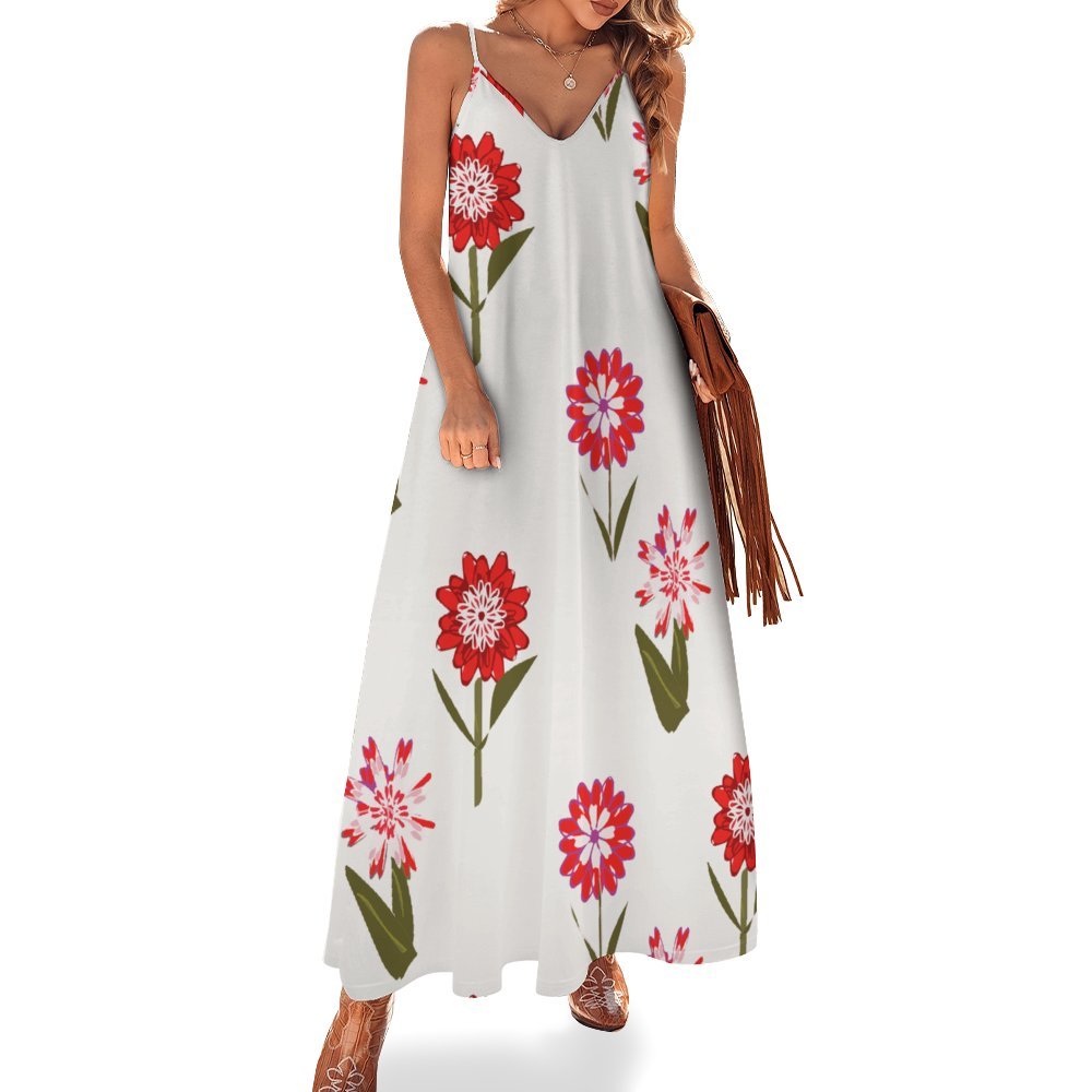 Miniaday Designs Blossoming Charm Spaghetti Strap Ankle-Length Dress Long Dress