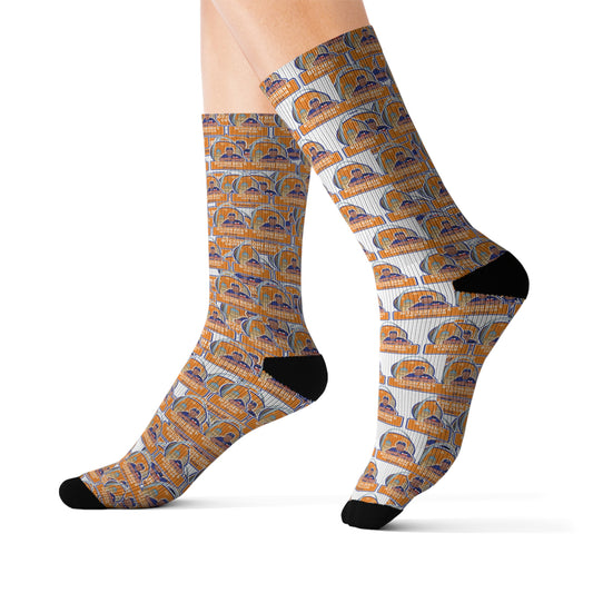 Bitcoin Ben St Louis White Sublimation Socks