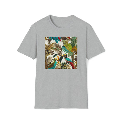 Miniaday Designs Tropical Toucan Multicolor Unisex Softstyle T-Shirt