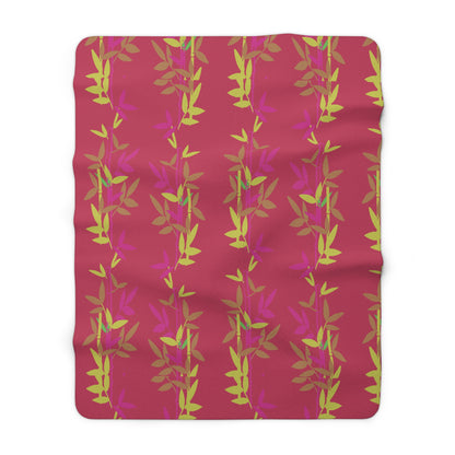 Miniaday Designs Red Bamboo Sherpa Fleece Blanket - Miniaday Designs, LLC.