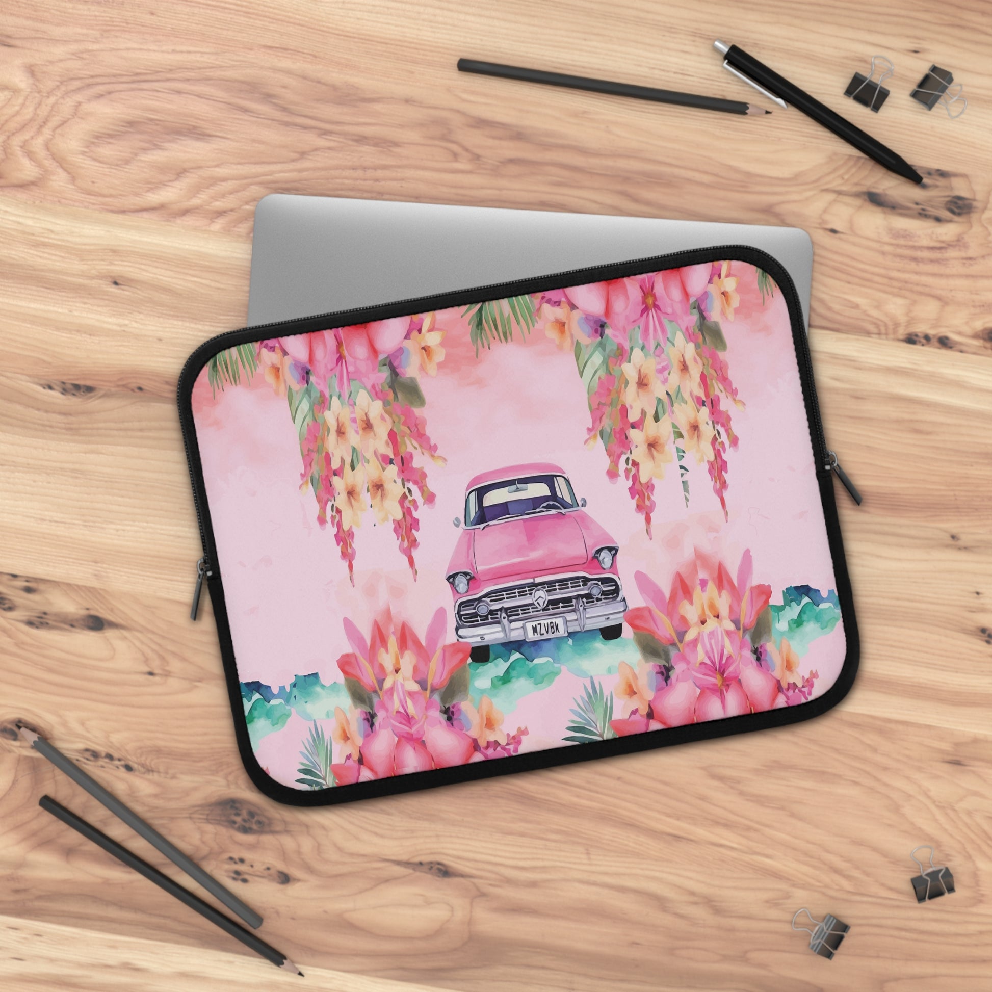 Pink Paradise Roadtrip Collection by Miniaday Designs, LLC. Laptop Sleeve - Miniaday Designs, LLC.