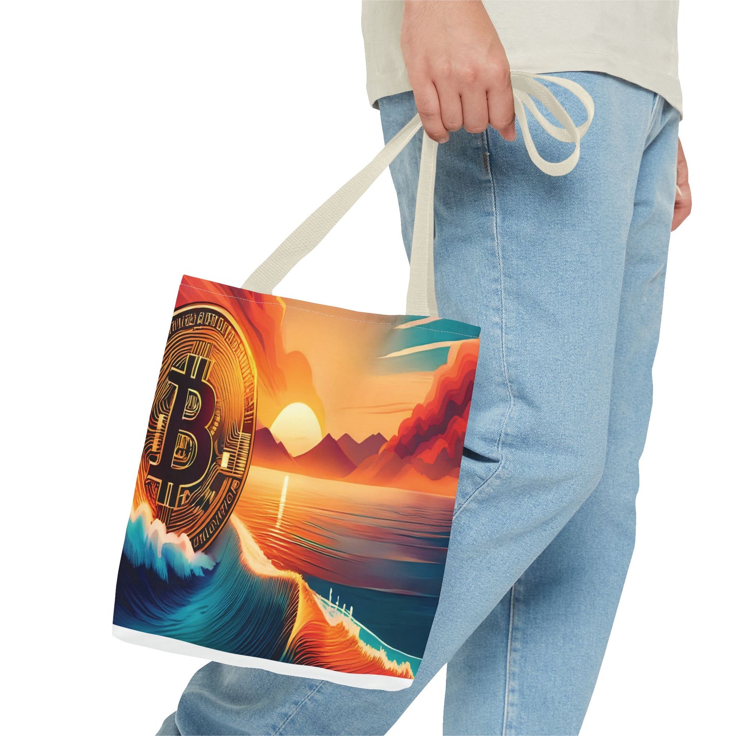 Ride the Wave with Bitcoin Tote Bag (AOP)