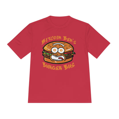 Miniaday Designs Bitcoin Ben Burger Bus Sport Tek Unisex Moisture Wicking Tee