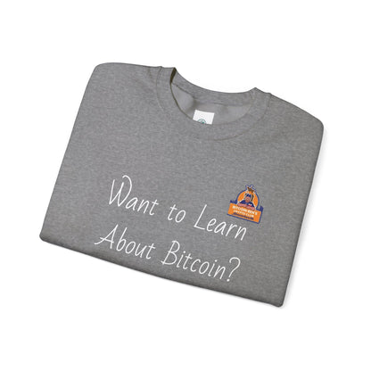 BBCC Massachusets Want to Learn About Bitcoin? Unisex Heavy Blend™ Crewneck Sweatshirt - Miniaday Designs, LLC.