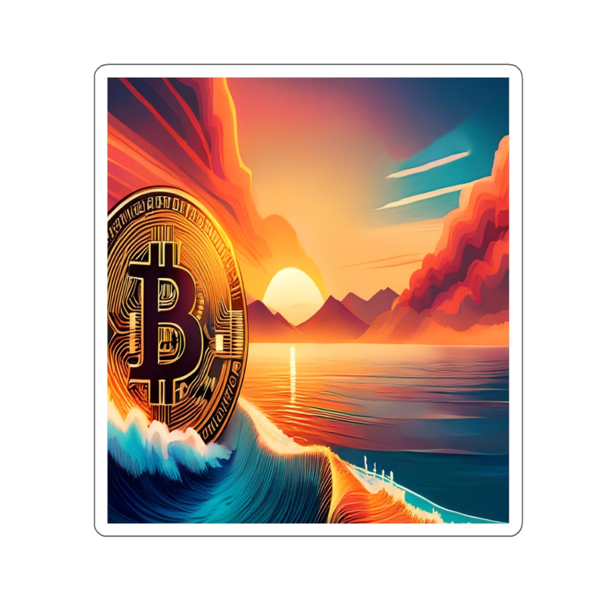 Ride the Wave Bitcoin Kiss-Cut Stickers