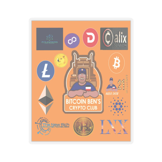 Bitcoin Ben and Cryptos Kiss-Cut Stickers