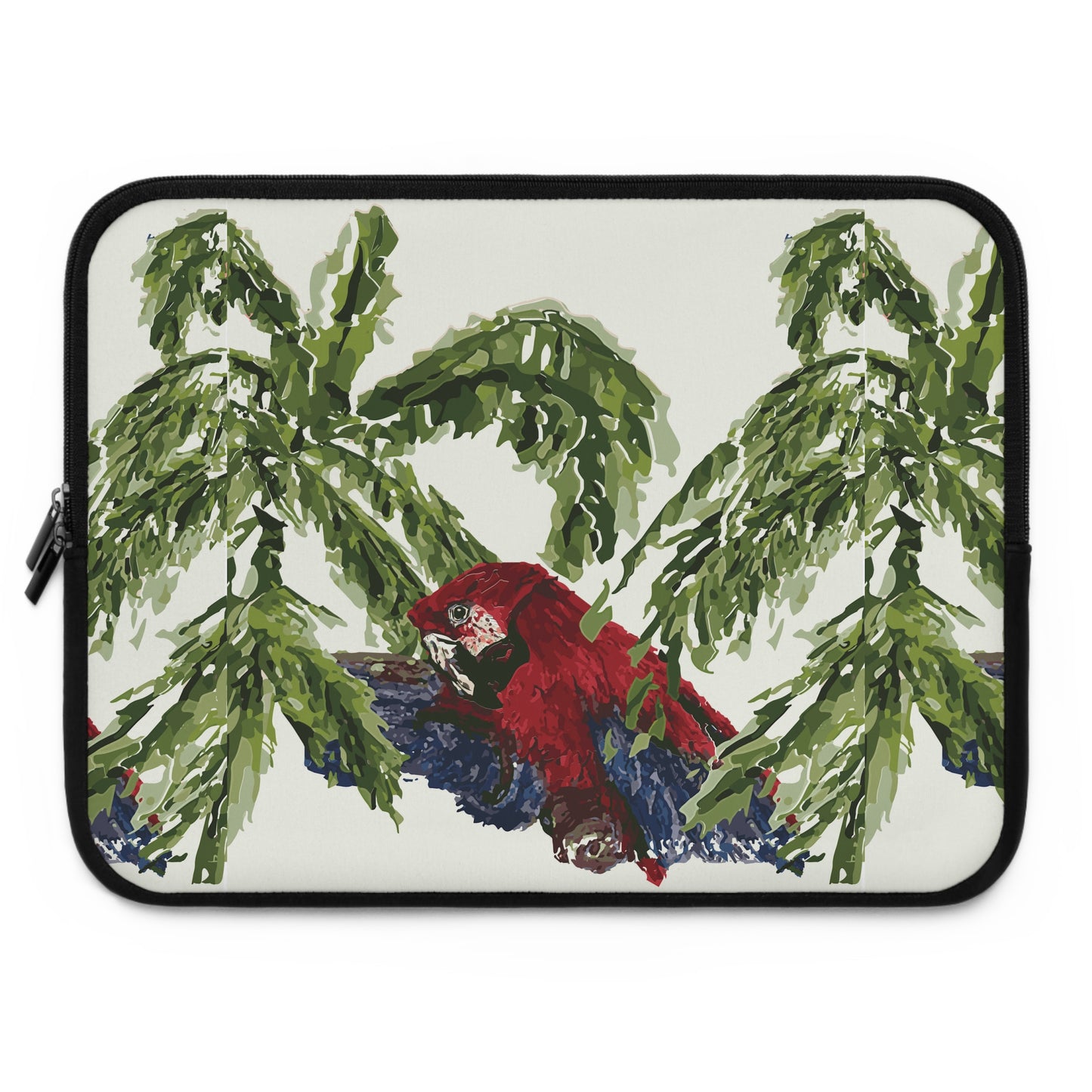 Miniaday Designs Parrot and Palms Laptop Sleeve Unisex Cream