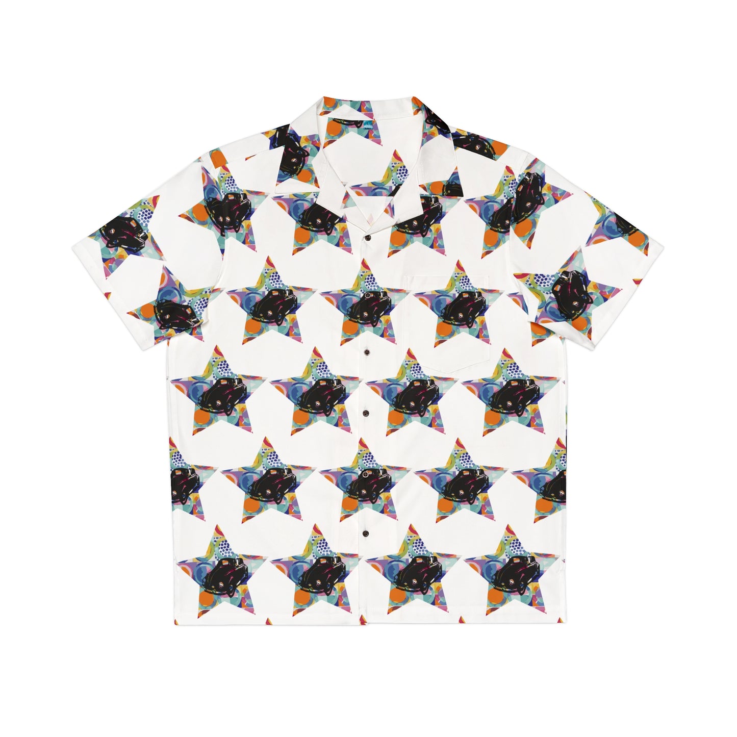 Stars and Cars Vibrant Collection by Miniaday Designs, LLC. Men's Hawaiian Shirt - Miniaday Designs, LLC.