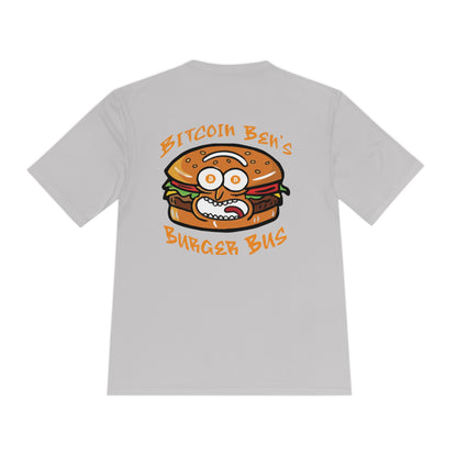 Miniaday Designs Bitcoin Ben Burger Bus Sport Tek Unisex Moisture Wicking Tee