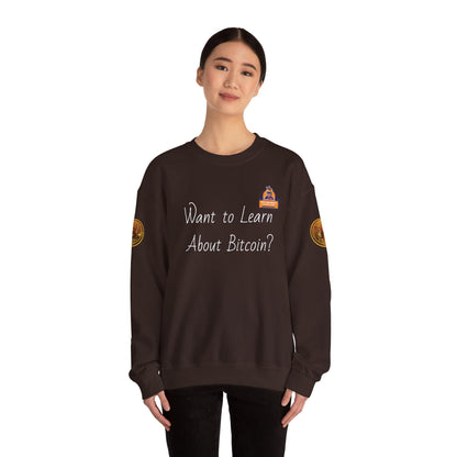 BBCC Massachusets Want to Learn About Bitcoin? Unisex Heavy Blend™ Crewneck Sweatshirt - Miniaday Designs, LLC.