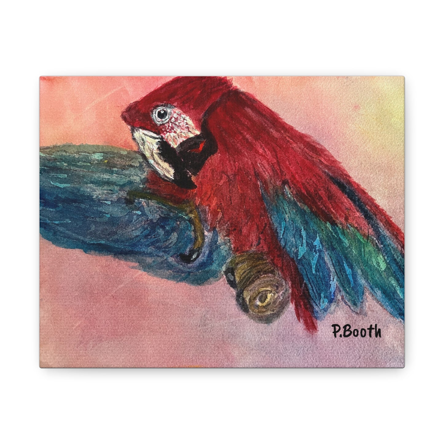 Miniaday Designs Parrot Canvas Gallery Wraps Unisex Red