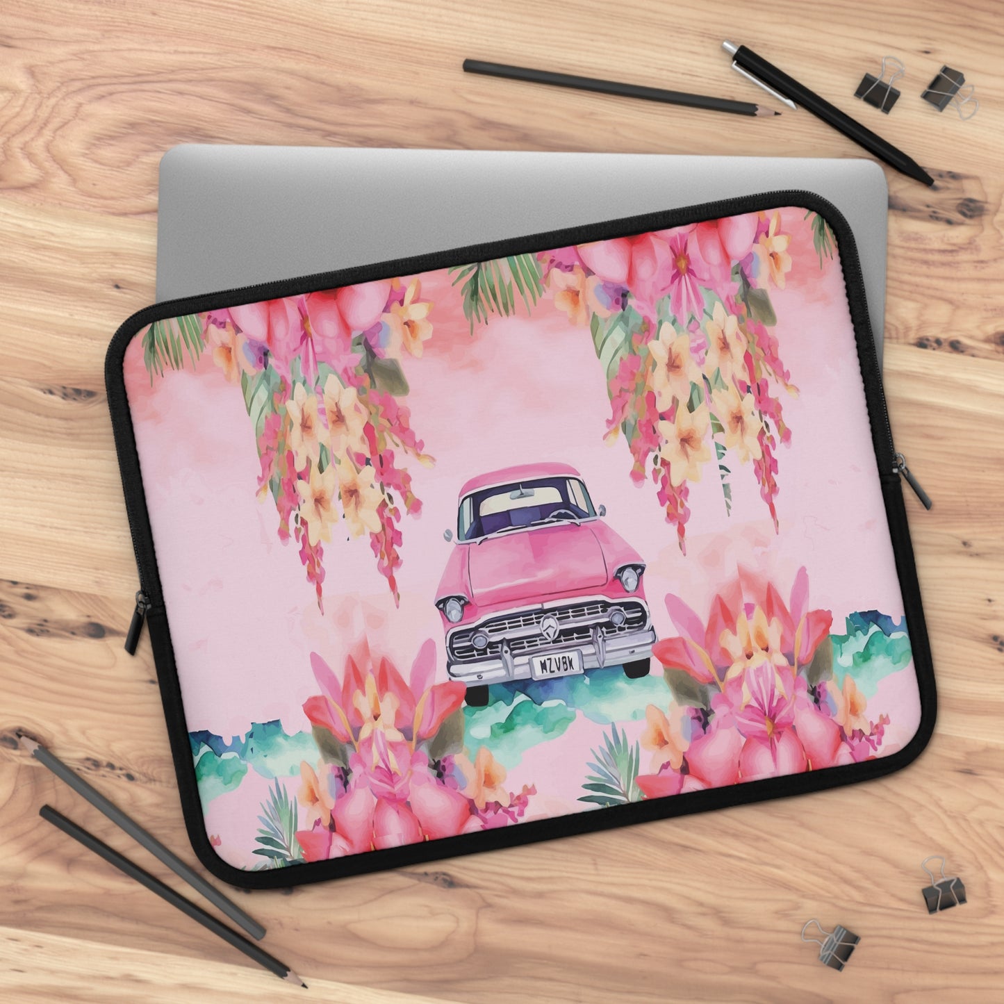 Pink Paradise Roadtrip Collection by Miniaday Designs, LLC. Laptop Sleeve - Miniaday Designs, LLC.