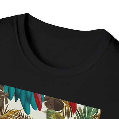 Miniaday Designs Tropical Toucan Multicolor Unisex Softstyle T-Shirt - Miniaday Designs, LLC.