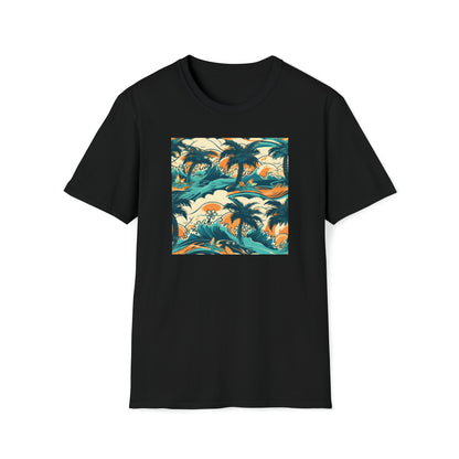 Miniaday Designs Hawaiian Palms Unisex Softstyle T-Shirt Multicolor - Miniaday Designs, LLC.