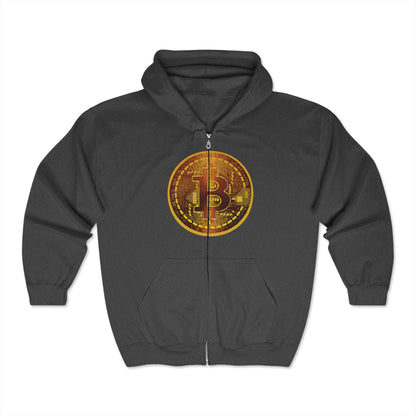 Riding the Wave- Bitcoin Unisex Heavy Blend™ Full Zip Hooded Sweatshirt