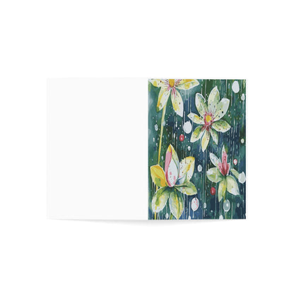 Miniaday Designs, LLC. Greeting Cards (1, 10, 30, and 50pcs) Rain-kissed Lotus Whimsy Collection - Miniaday Designs, LLC.