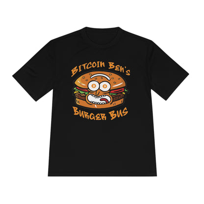 Miniaday Designs Bitcoin Ben Burger Bus Sport Tek Unisex Moisture Wicking Tee