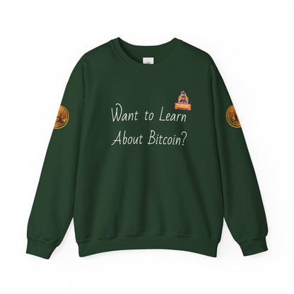 BBCC Massachusets Want to Learn About Bitcoin? Unisex Heavy Blend™ Crewneck Sweatshirt - Miniaday Designs, LLC.