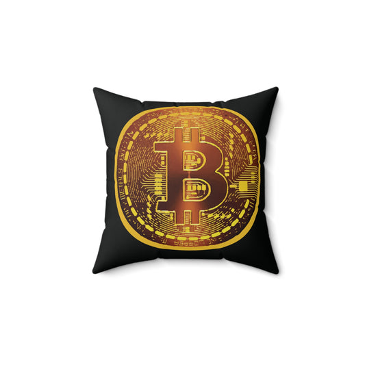 Bitcoin Spun Polyester Square Pillow