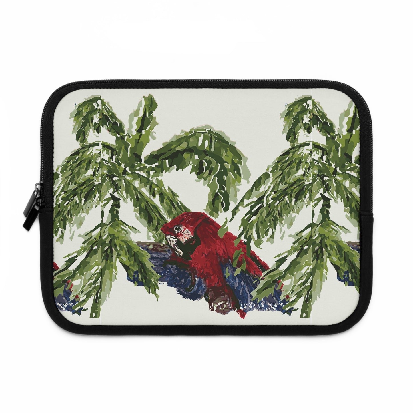 Miniaday Designs Parrot and Palms Laptop Sleeve Unisex Cream