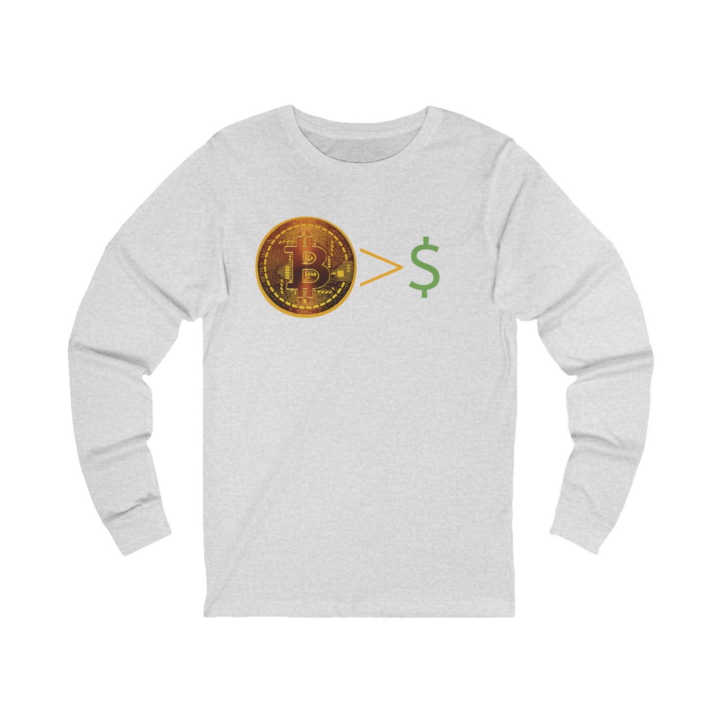 Bitcoin > $ Unisex Jersey Long Sleeve Tee