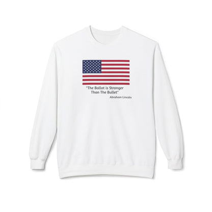 "The Ballot is Stronger Than The Bullet" Unisex Midweight Softstyle Fleece Crewneck Sweatshirt