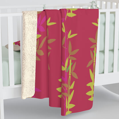 Miniaday Designs Red Bamboo Sherpa Fleece Blanket - Miniaday Designs, LLC.