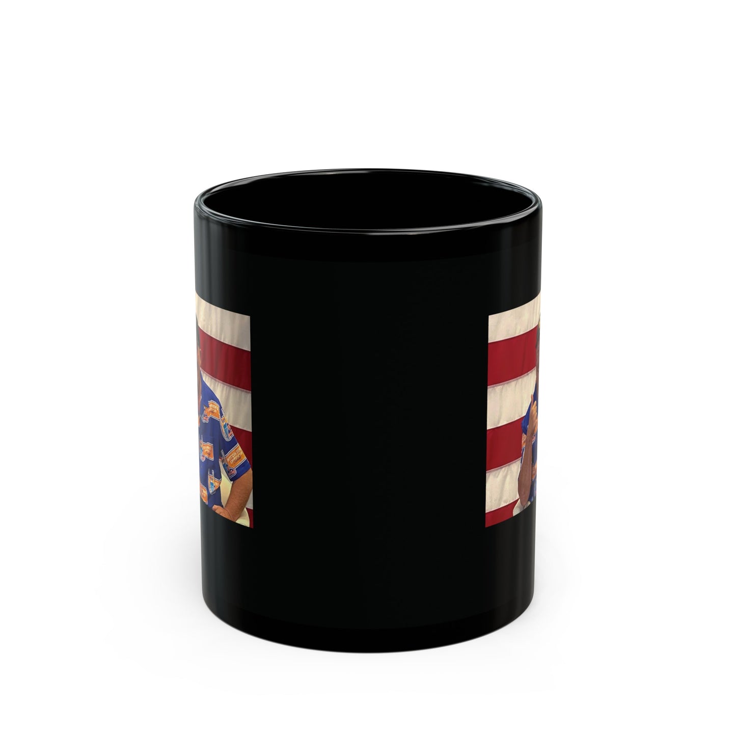 Bitcoin Ben Thumbs Up Black Mug (11oz) - Miniaday Designs, LLC.