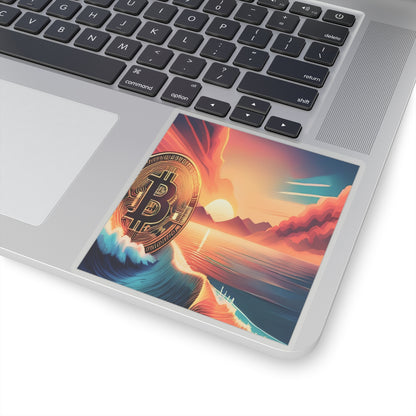 Ride the Wave Bitcoin Kiss-Cut Stickers