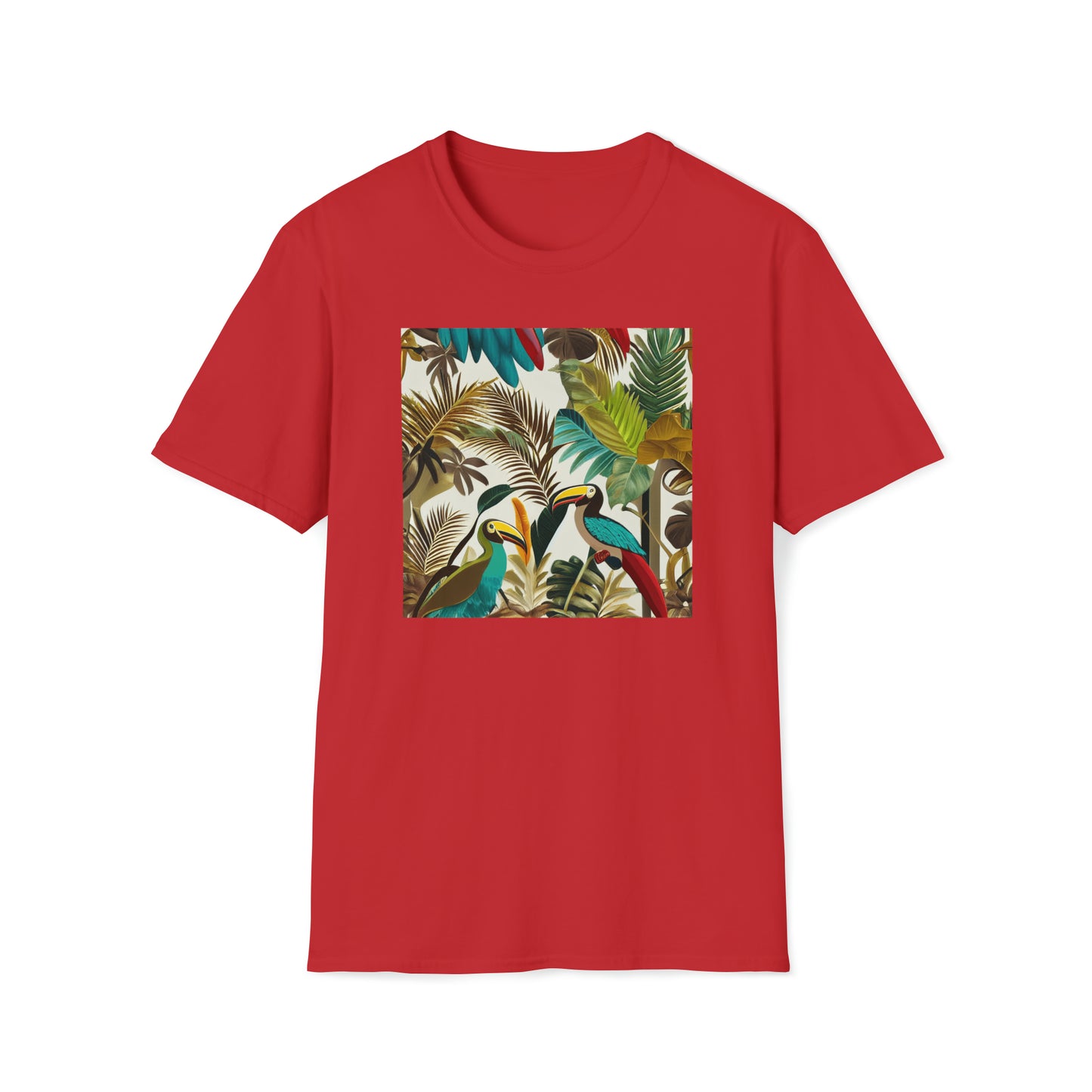 Miniaday Designs Tropical Toucan Multicolor Unisex Softstyle T-Shirt