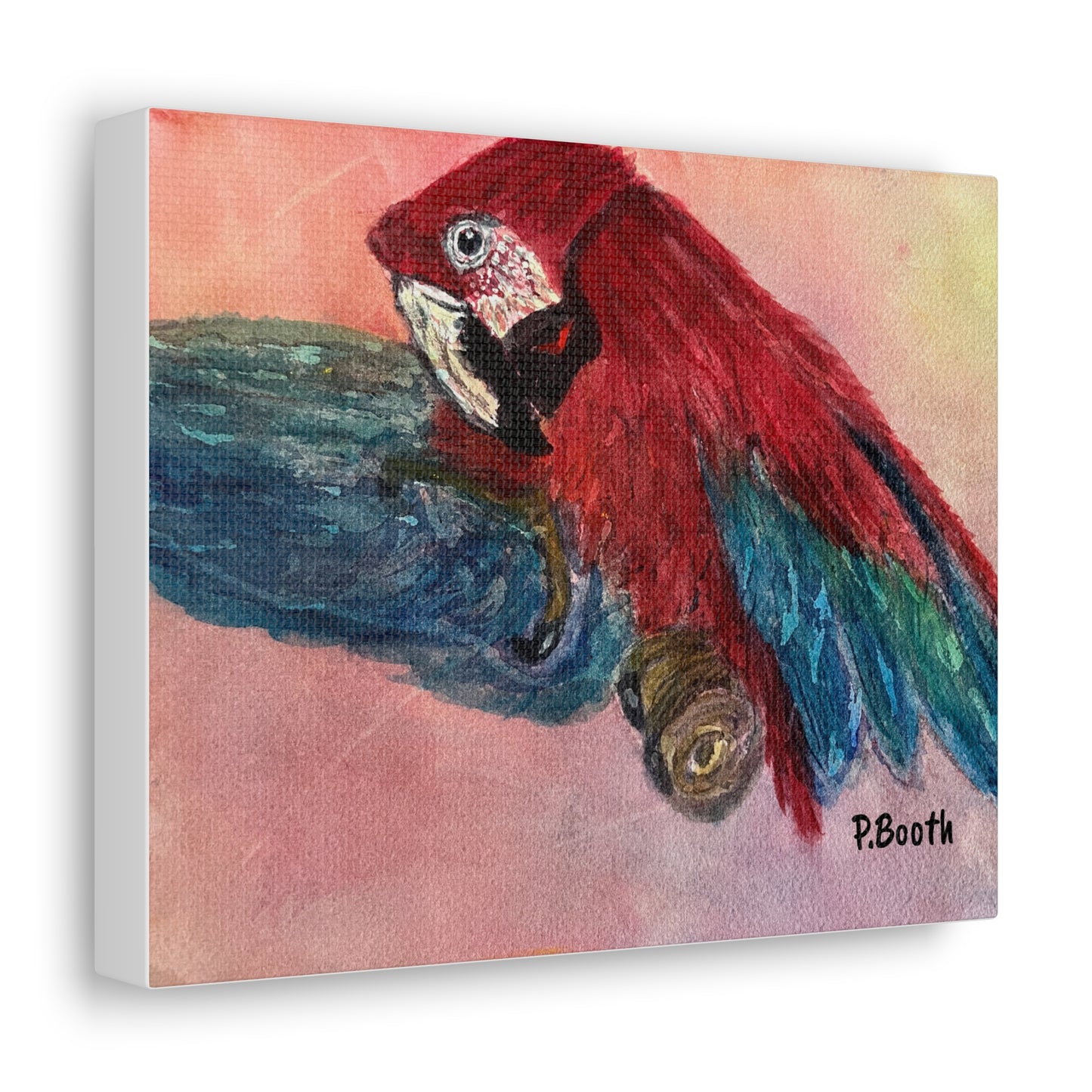 Miniaday Designs Parrot Canvas Gallery Wraps Unisex Red