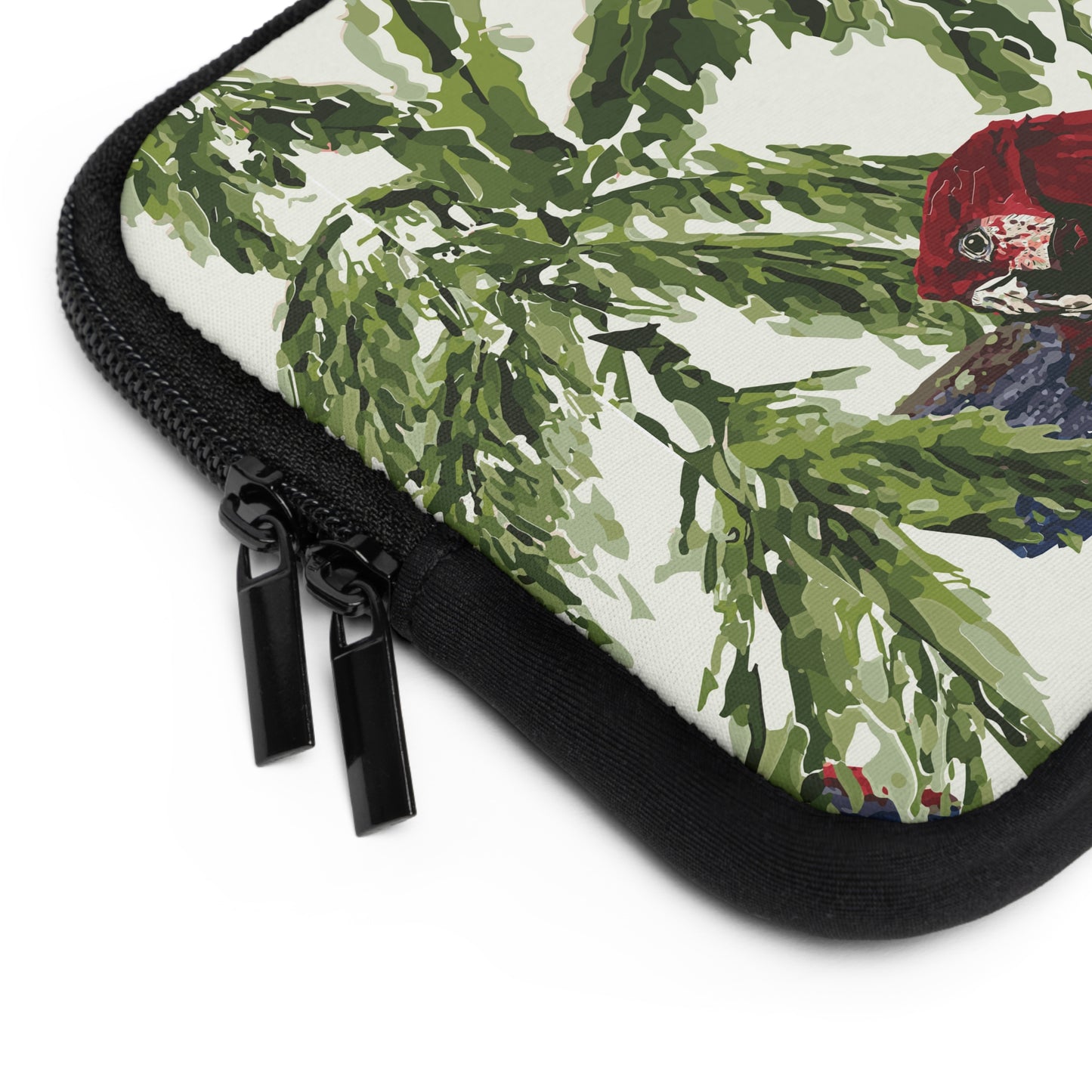 Miniaday Designs Parrot and Palms Laptop Sleeve Unisex Cream