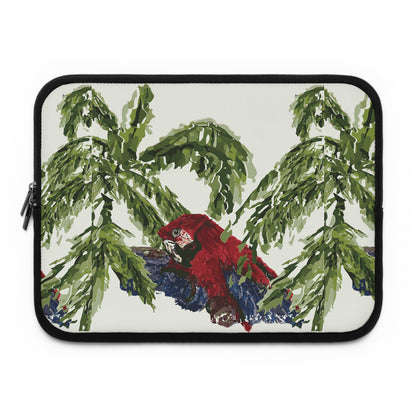 Miniaday Designs Parrot and Palms Laptop Sleeve Unisex Cream