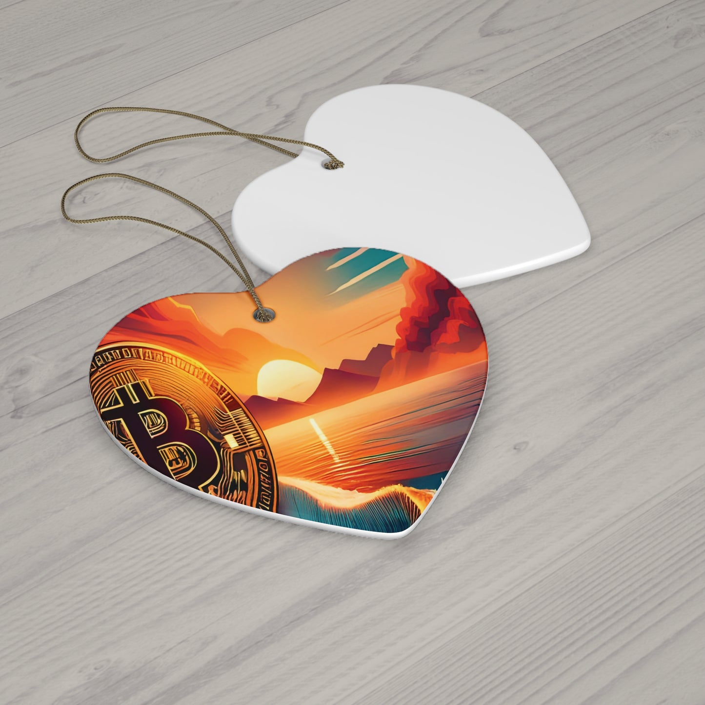 Ride the Wave with Bitcoin Ceramic Ornament, 4 Shapes