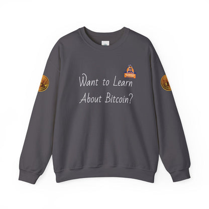 BBCC Massachusets Want to Learn About Bitcoin? Unisex Heavy Blend™ Crewneck Sweatshirt - Miniaday Designs, LLC.