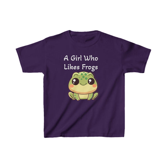 A Girl Who Likes Frogs Kids Heavy Cotton™ Tee - Miniaday Designs, LLC.