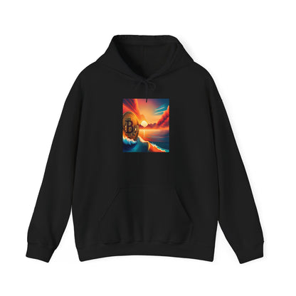 Bitcoin Riding the Wave Unisex Heavy Blend™ Hooded Sweatshirt