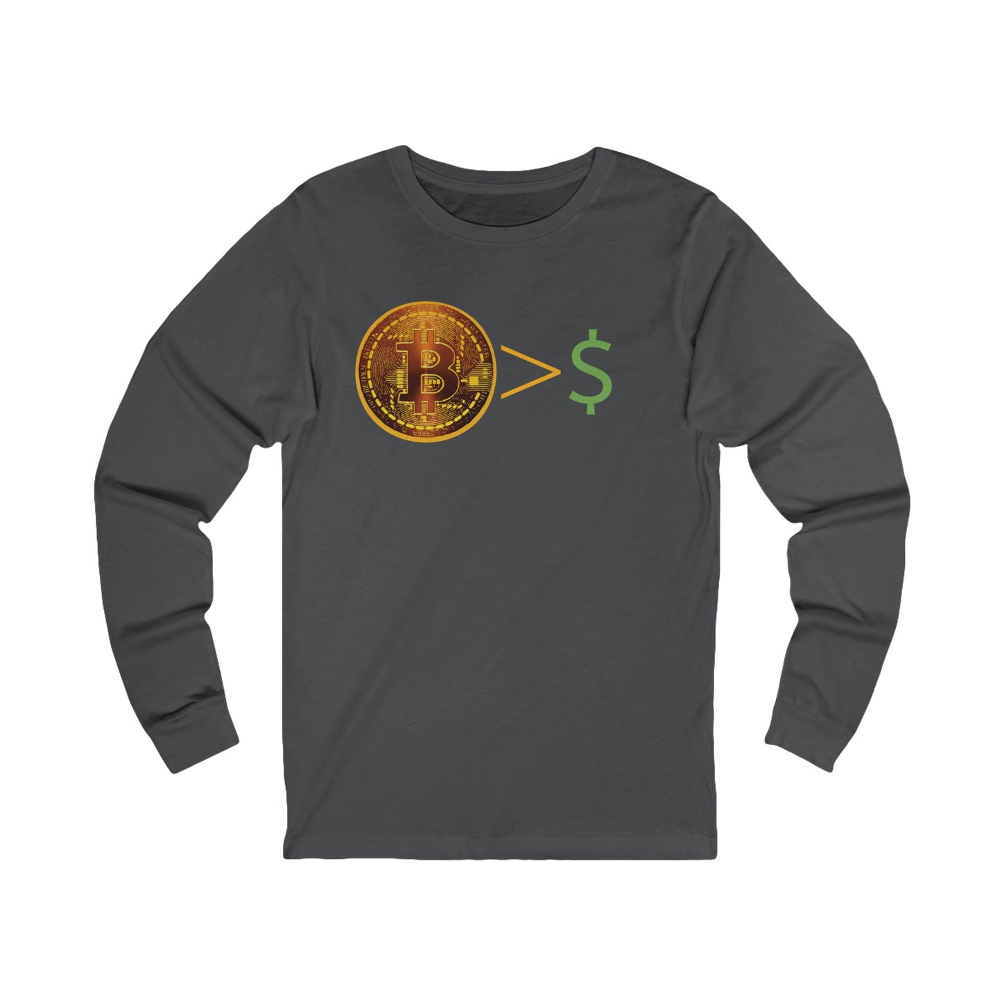 Bitcoin > $ Unisex Jersey Long Sleeve Tee