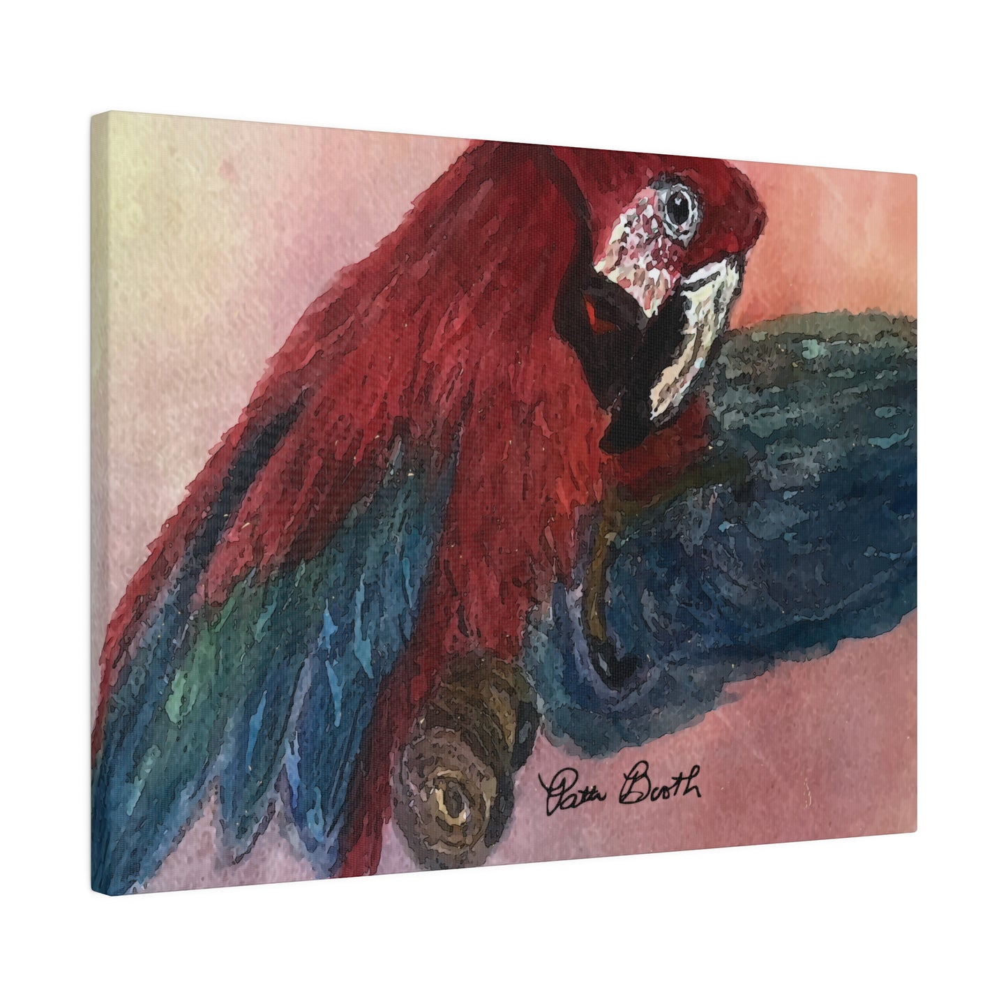 Miniaday Designs Tropical Parrot Matte Canvas, Stretched, 0.75" - Miniaday Designs, LLC.