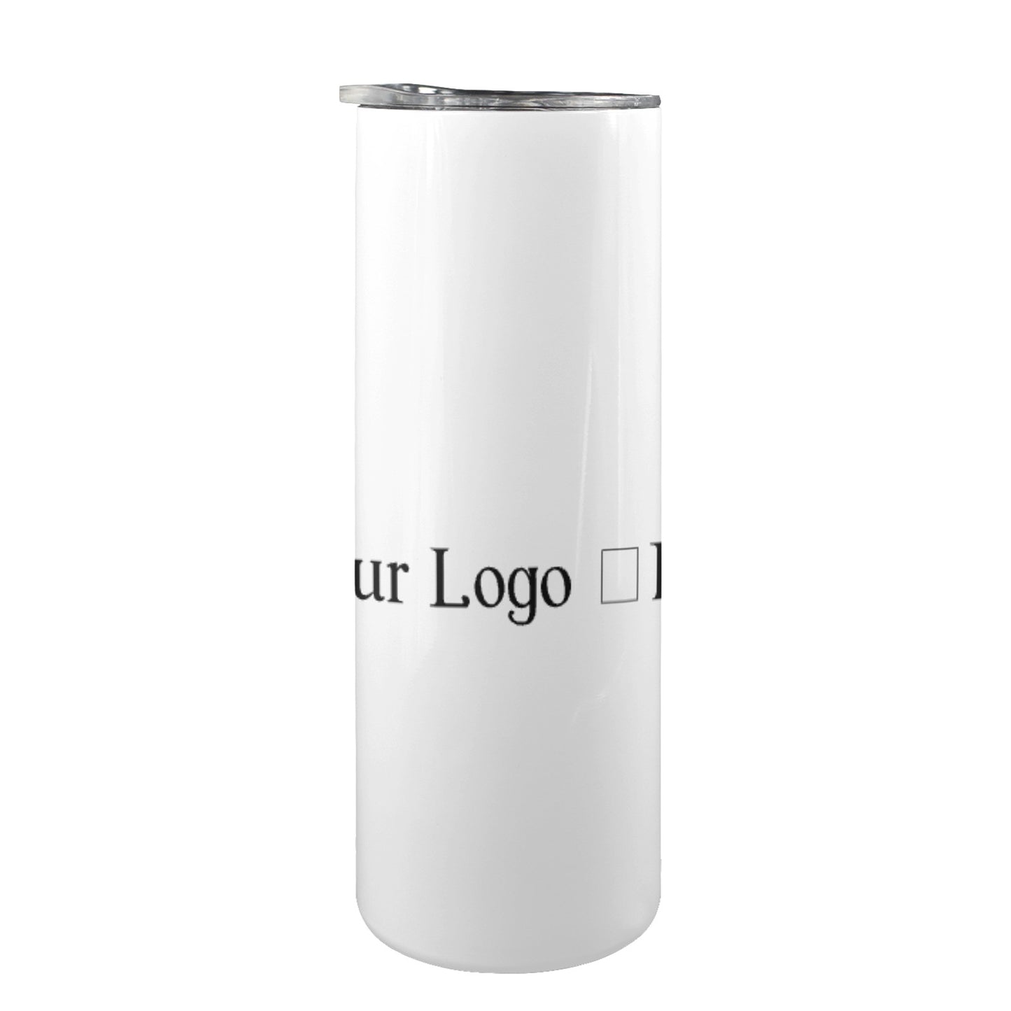 Miniaday Designs r Your Logo Here 20oz Tall Skinny Tumbler with Lid and Straw Private Brand