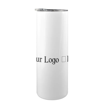 Miniaday Designs r Your Logo Here 20oz Tall Skinny Tumbler with Lid and Straw Private Brand