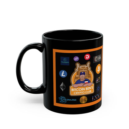 Bitcoin Ben Crypto Club and Icons Black Mug (11oz)