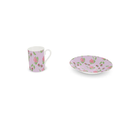 Pink Hydrangea Designer China Cup and Saucer 2 Sizes - Miniaday Designs, LLC.