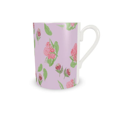 Pink Hydrangea Designer China Cup and Saucer 2 Sizes - Miniaday Designs, LLC.