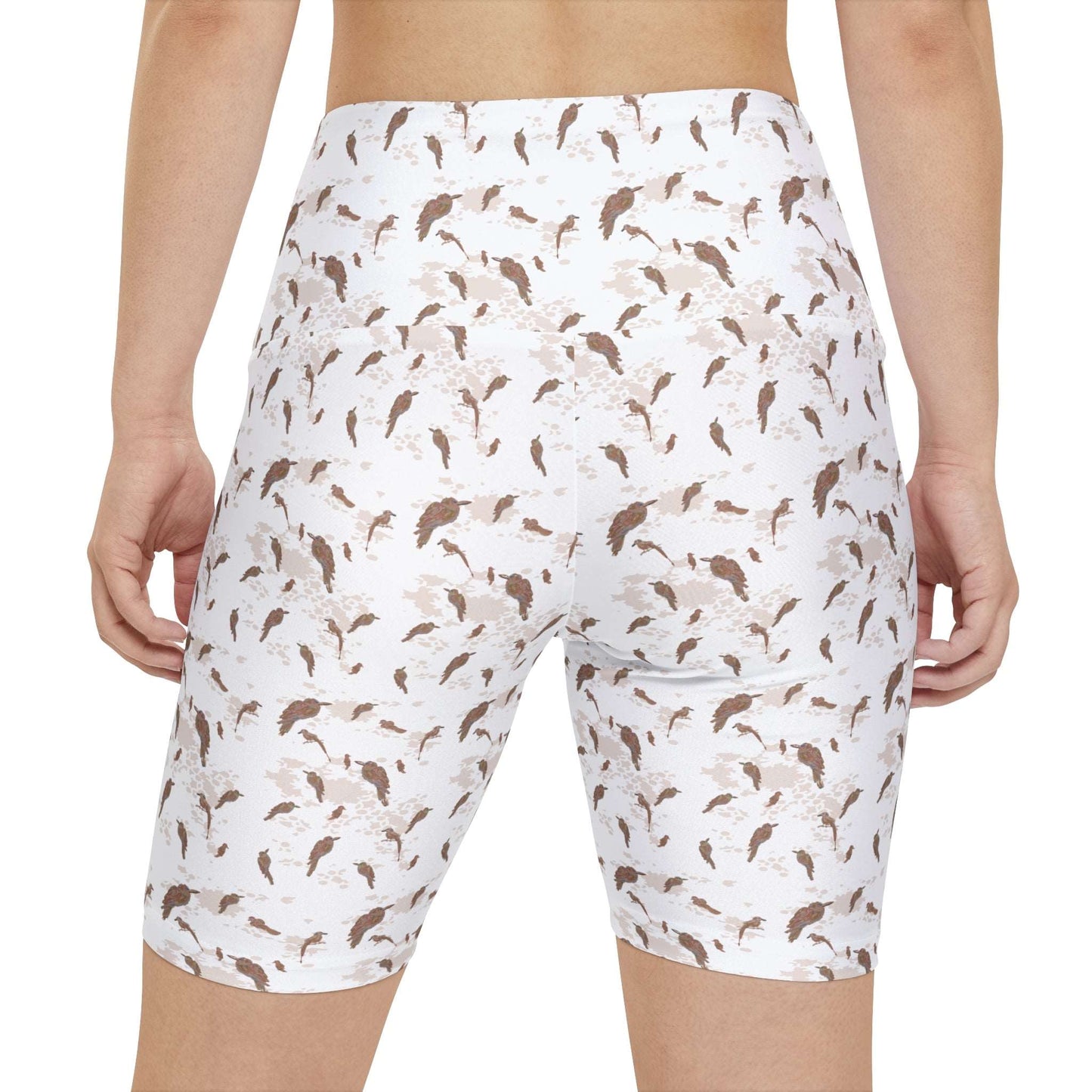 Ethereal Avian Silhouettes Collection by Miniaday Designs, LLC.  Women's Workout Shorts (XS-XL)