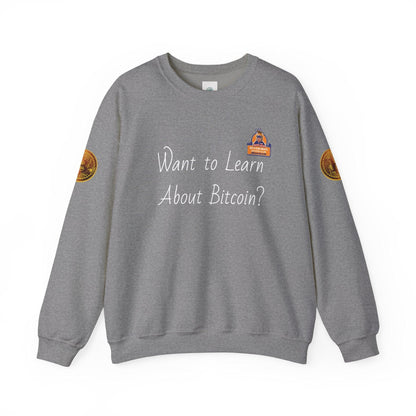 BBCC Massachusets Want to Learn About Bitcoin? Unisex Heavy Blend™ Crewneck Sweatshirt - Miniaday Designs, LLC.